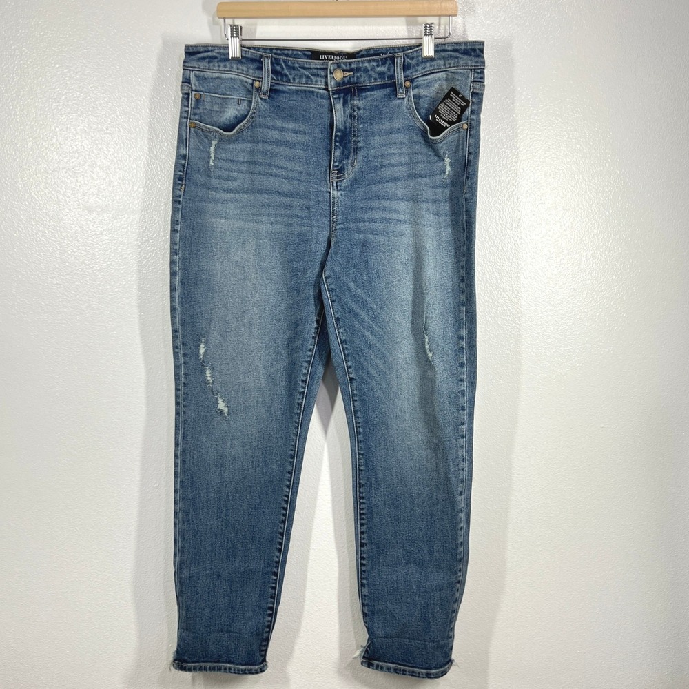 Liverpool Los Angeles The‎ Girlfriend Jeans Distressed Denim Womens 14/32